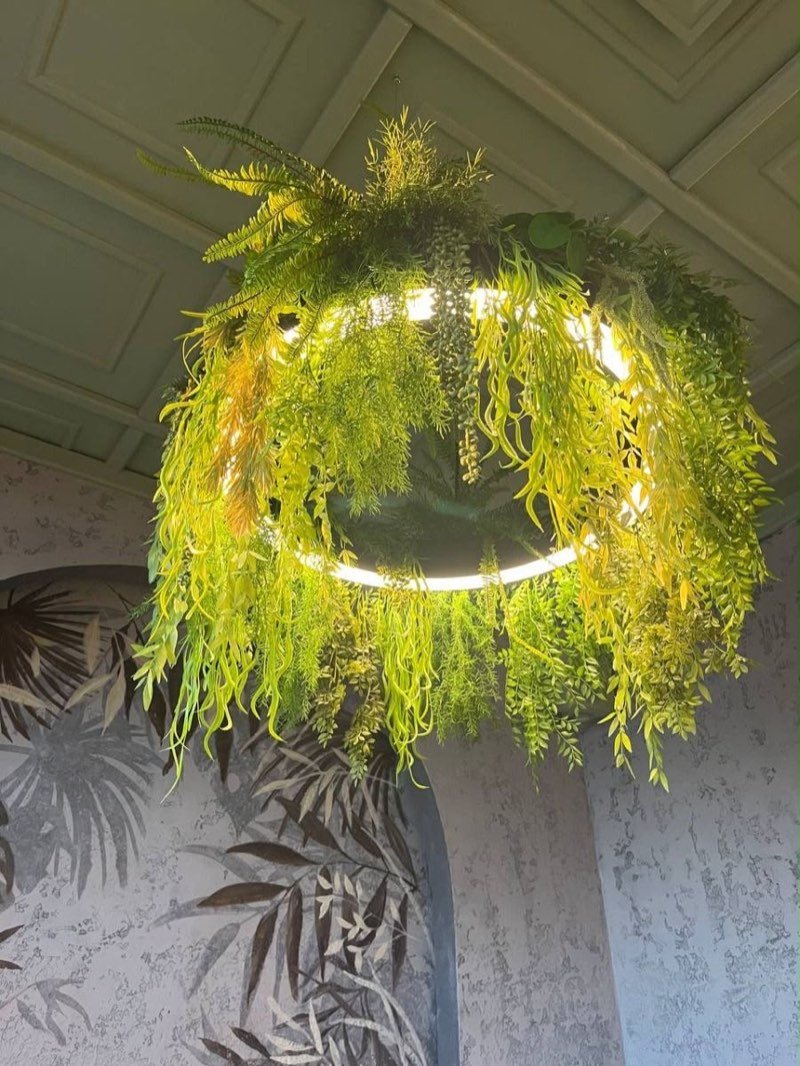 Hanging greenery installation by Afloraa